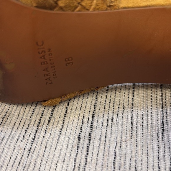 Zara Basic Women's Tan Lace-Up Sandals size 38 Cottagecore Fairy Y2K - Picture 4 of 6